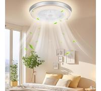 Sararoom Ventilador de Techo con Luz y Mando, 65W Plafón LED Ventiladores - Φ47CM, 3000K-6500K, 6 Velocidades,Temporizador, Función de Memoria, Ceiling Fan light para Cocina,Dormitorio,Sala de Estar