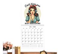 Sarcastic Wall Calendar 2026, Hangable Retro Notebook Planner, Monthly Humor Organizer, Sturdy Build, Compact Used for Men Women Home Office Bedroom Decor, 28 x 28 cm