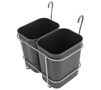 SARO AB 2 Cubos de basura para carrito de servicio, 2 de 8 l, colgante de acero inoxidable, de plástico, compacto y fácil de limpiar