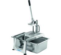 SARO CF-5 Cortador manual de patatas fritas para gastronomía, incluye rejilla de corte de 8 x 8 mm, con ventosas y palanca extendida para facilitar el uso