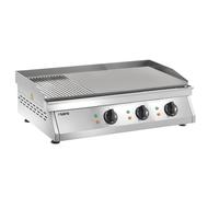 Saro FRY TOP, acero inoxidable, de pie independiente, acero inoxidable, 3 zonas, control mediante mandos giratorios, 300 °C