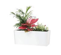 SAROSORA Maceta rectangular de riego automático de 14 pulgadas con indicadores de nivel de agua para plantas y flores, para el hogar, jardín, exterior, interior, suculentas, macetas para hierbas, caja