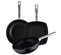 Sartén Ø30x5, Wok Ø28x8, Sartén asador 28x28cm en Aluminio prensado PIXEL Pro Chef Sauce Complete pack