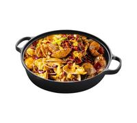 Sartén antiadherente para carne | Sartén de hierro fundido con tapa transparente, herramienta de cocina ergonómica, sartén de cocina para aperitivos, tortillas, tortillas, preparación de la cena