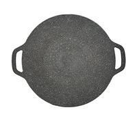 Sartén Barbacoa Coreana, 6 Capas de Material Antiadherente, Plancha Barbacoa Redonda con Doble asa, sartén Barbacoa Coreana para inducción, Cocina de Gas, Cocina eléctrica (34cm)