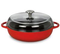 Sartén "Bauernpfanne" de la marca Küchenprofi, con tapa de vidrio, de 24 cm, color rojo clásico, referencia 402550424, código de barras 4007371070768