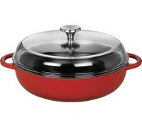 Sartén "Bauernpfanne" de la marca Küchenprofi, con tapa de vidrio, de 28 cm, color rojo clásico, referencia 402550428, código de barras 4007371070775