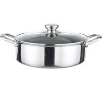 Sartén Cheffinger, 32 cm, con revestimiento de panal, tapa, asas de acero inoxidable, color plateado
