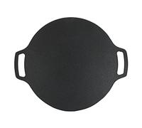 Sartén coreana para parrilla con revestimiento antiadherente de 6 capas, plancha para barbacoa redonda con doble asa para cocina de gas, sartén de parrilla de aleación de aluminio (36cm)