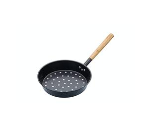 Sartén de acero al carbono KitchenCraft para asar castañas, 27 cm (1,5"), Negro
