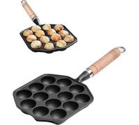 Sartén de hierro fundido Ibenzoa® con 14 cavidades, antiadherente y con mango intercambiable, ideal para inducción, carne, pescado y mini tortitas