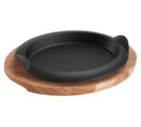 Sartén de hierro fundido ovalada para carne y barbacoa