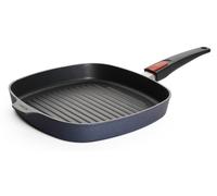 Sartén de hierro fundido rectangular "Woll Diamond Lite" con estrías: mango desmontable, apta para todos los tipos de cocinas, incluyendo inducción, 28 x 28 cm, 4 cm de alto