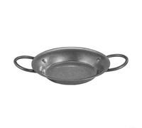 Sartén de paella de acero inoxidable con doble asa, resistente, para pasta, pollo, brillante, apta para lavavajillas, versátil, 28 cm (22 cm)