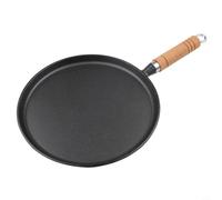 Sartén engrosada de hierro fundido con mango de madera para cocinar en casa sartén redonda negra para hacer crepes y tortillas 20 cm (26)