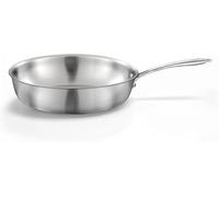 Sartén gourmet, 28 cm, de acero inoxidable – de triple capa – apta para todo tipo de cocinas, incluyendo inducción – acero inoxidable 18/1 – mango fijo – tapa – sin , PTFE, – fabricada en [país de fab