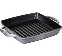 Sartén grill 28 × 28 cm, gris grafito, hierro fundido, Staub