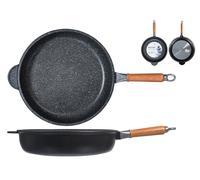 Sartén H&H Alta Antiadherente Piedra Mango De Madera Cm 32