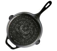 Sartén Hierro Fundido Curado Day of the Dead La Catrina, La Calaca, Apta Barbacoa, Horno, Inducción, Gas, Cast Iron Skillet Curada para Crear Antiadherente Libre de Tóxicos sin PFOA, Victoria