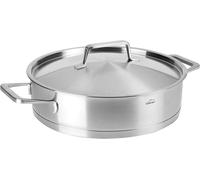 Sartén LACOR PFANNE con tapa, modelo Foodie, de 24 x 6,5 cm, acero inoxidable, color gris, 24 cm