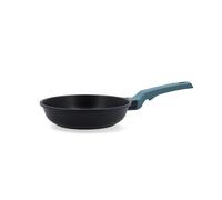 Sartén negra de aluminio fundido Confort de Quid con mango azul - Diámetros 20 a 28 cm - Revestimiento antiadherente bicapa - Apta inducción y cualquier fuego - Libre de PFOA 22cm