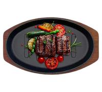 Sartén ovalada de hierro fundido para filetes, 25 cm