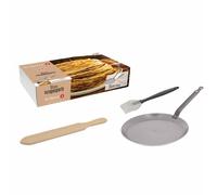 Sartén para crepes MINERAL B, 26 cm, con cucharón y cepillo, de Buyer