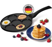 Sartén para crepes, sartén para huevos revueltos, diámetro 26 cm, apta para inducción, sartén para párpados, revestimiento triple, sartén para "oladji", sartén con 7 agujeros, sartén para crepes, sart