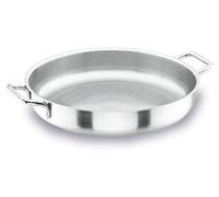 Sartén para paella de 50 cm, acero inoxidable 18/10, con tapa, capacidad de 9 litros
