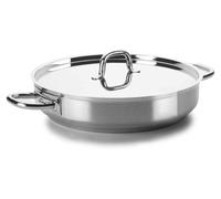 Sartén para paella, diámetro 40 cm, acero inoxidable, sin tapa, color plateado