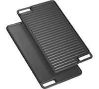 Sartén para parrilla apta para cocinas de inducción y de gas. Plancha tipo teppanyaki con asas laterales. Dimensiones: 459 x 259 x 17 cm. Fabricada en hierro fundido. Pack de 1 unidad