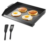 Sartén para parrilla de acero al carbono VEVOR, plancha rectangular universal (502 x 370 mm) para cocinar a la plancha estilo teppanyaki, cocina portátil para el hogar con asa