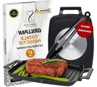 Sartén para parrilla rectangular - Sartén - Cocina saludable - Recubrimiento antiadherente superior - 47 cm - Negro