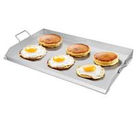 Sartén para parrilla VEVOR, sartén de acero inoxidable, sartén rectangular universal (910 x 525 mm) para parrillas tipo teppanyaki, cocina portátil para el hogar con asa