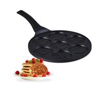 Relaxdays Sartén para tortitas caritas divertidas negro