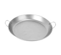 Sartén Parrilla Teppanyaki Redonda de Hierro Forjado, Fondo Plano | Placa Lisa y Resistente al Calor, Cocción Uniforme, Doble Asa Remachada, para Bistec y Pollo