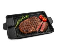 Sartén rectangular para barbacoa de 37 x 26 cm, accesorio para barbacoa de gas, parrilla para barbacoa de gas, parrilla para hornillo de camping para inducción de gas, vitrocerámica, para interior y