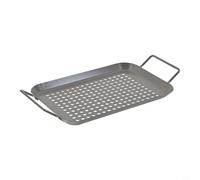 Sartén redonda para verduras para barbacoa, 34,5 cm, calentamiento uniforme | Pintura en aerosol sin revestimiento, evita que los alimentos se peguen, ideal para verduras, fácil liberación