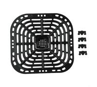 Sartén Reemplazo Air Fryer Antiadherente 23x24cm Placa Crisper para acero Carbono para Pollo Verduras(1 * Air Fryer Grill Pan)