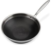 Sartén wok GSW ASIA de 32 cm con tapa de vidrio, modelo 868402, fabricada en acero inoxidable, con una capacidad de aproximadamente 5,2 litros