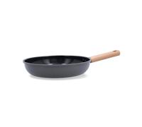 Sartene de aluminio estampado gris Bidasoa Mia con mango de madera - Diámetros 20 a 28 cm - Antiadherente cerámico y Libre de PFAS - Apto inducción y cualquier otro fuego - Apto lavavajillas 24cm