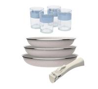 Sartenes ø18ø20ø24cm inducción click&cook y 4 vasos de 0,5l 24 cm