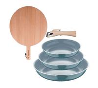 Sartenes ø18ø20ø24cm inducción click&cook y tabla de corte