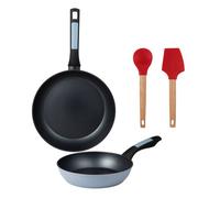 Set de 2 sartenes San Ignacio Ø20 y Ø26 cm +Juego de 2 utensilios de cocina de silicona