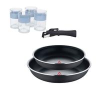 Sartenes ø22ø26cm inducción click&cook y 4 vasos de 0,5l