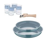 Sartenes ø22ø26cm inducción click&cook y 4 vasos de 0,5l