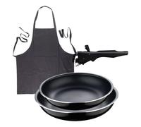 Sartenes ø22ø26cm inducción click&cook y delantal gris