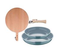 Sartenes ø22ø26cm inducción click&cook y tabla de corte 26 cm