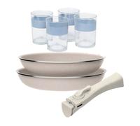 Sartenes ø24ø28cm inducción click&cook y 4 vasos de 0,5l