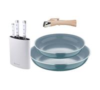 Sartenes ø24ø28cm inducción click&cook y cuchillos de cocina 28 cm